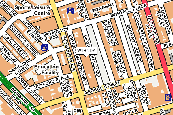 W1H 2DY map - OS OpenMap – Local (Ordnance Survey)