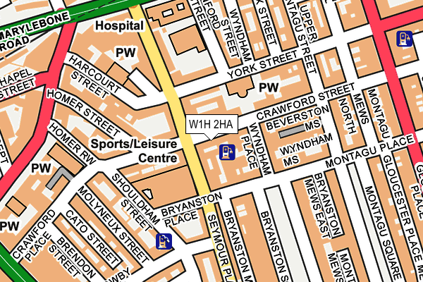 W1H 2HA map - OS OpenMap – Local (Ordnance Survey)