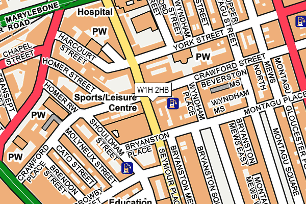 W1H 2HB map - OS OpenMap – Local (Ordnance Survey)