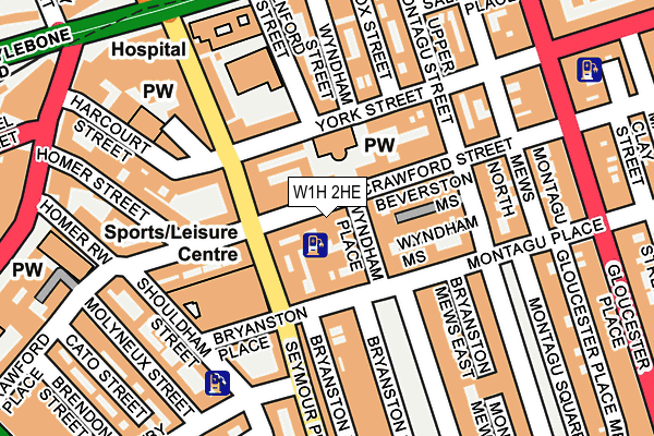 W1H 2HE map - OS OpenMap – Local (Ordnance Survey)