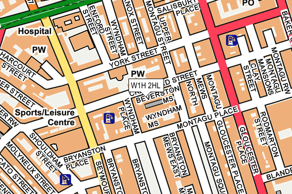 W1H 2HL map - OS OpenMap – Local (Ordnance Survey)