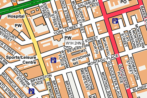 W1H 2HN map - OS OpenMap – Local (Ordnance Survey)