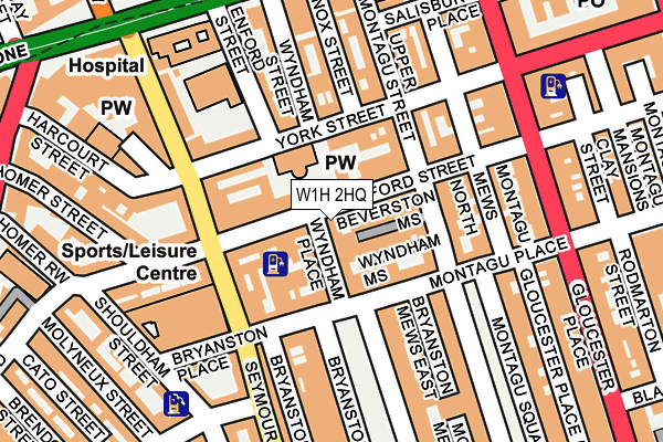W1H 2HQ map - OS OpenMap – Local (Ordnance Survey)