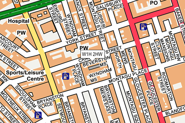 W1H 2HW map - OS OpenMap – Local (Ordnance Survey)