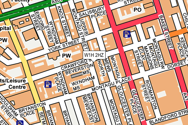 W1H 2HZ map - OS OpenMap – Local (Ordnance Survey)