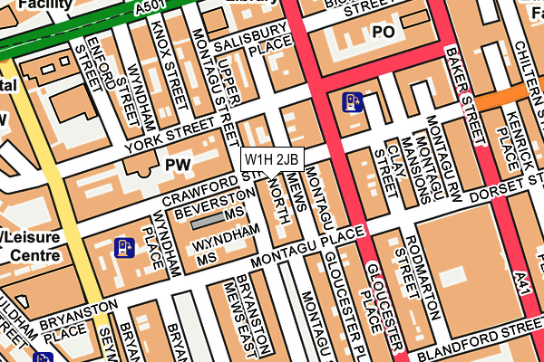 W1H 2JB map - OS OpenMap – Local (Ordnance Survey)