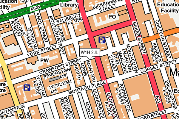W1H 2JL map - OS OpenMap – Local (Ordnance Survey)