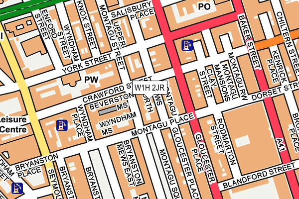 W1H 2JR map - OS OpenMap – Local (Ordnance Survey)