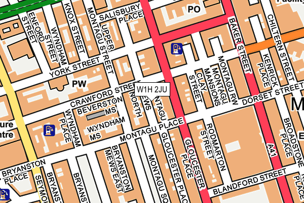 W1H 2JU map - OS OpenMap – Local (Ordnance Survey)