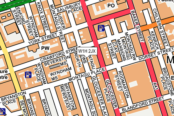 W1H 2JX map - OS OpenMap – Local (Ordnance Survey)