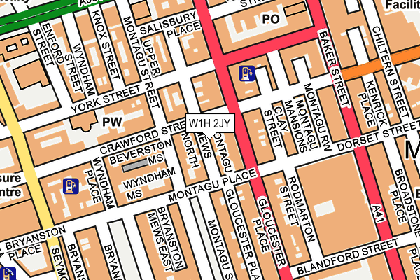 W1H 2JY map - OS OpenMap – Local (Ordnance Survey)