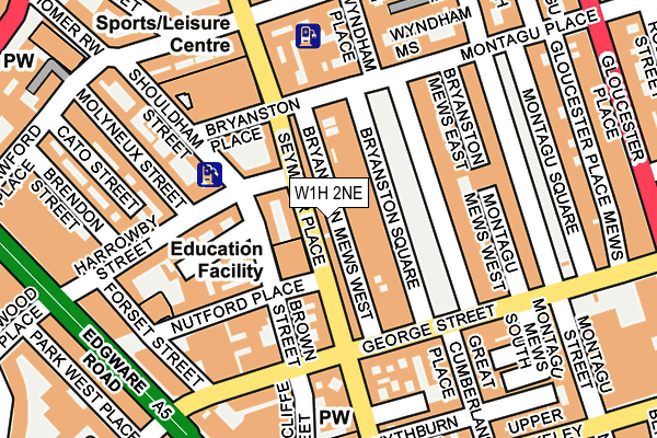 W1H 2NE map - OS OpenMap – Local (Ordnance Survey)