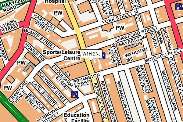 W1H 2NJ map - OS OpenMap – Local (Ordnance Survey)