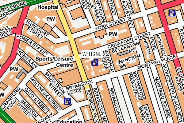 W1H 2NL map - OS OpenMap – Local (Ordnance Survey)