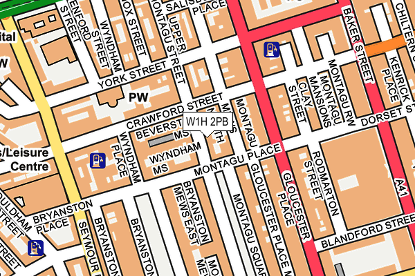 W1H 2PB map - OS OpenMap – Local (Ordnance Survey)