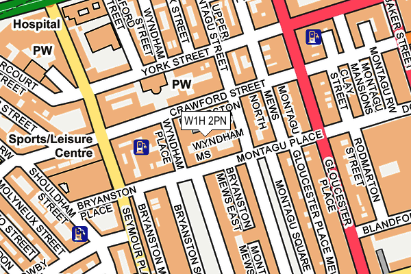 W1H 2PN map - OS OpenMap – Local (Ordnance Survey)