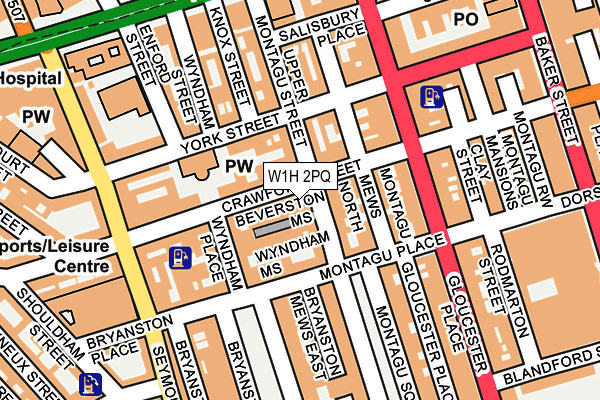 W1H 2PQ map - OS OpenMap – Local (Ordnance Survey)