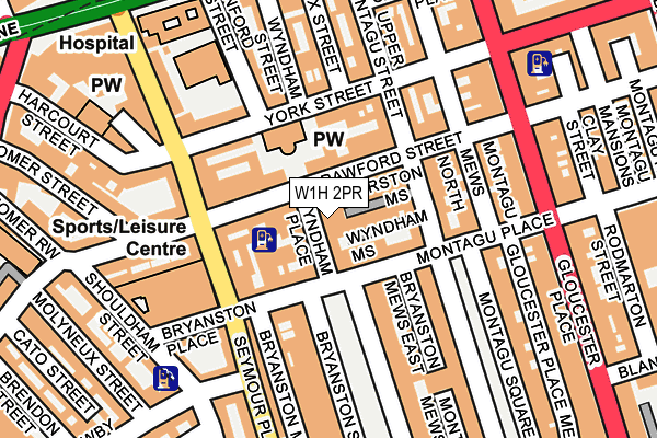 W1H 2PR map - OS OpenMap – Local (Ordnance Survey)