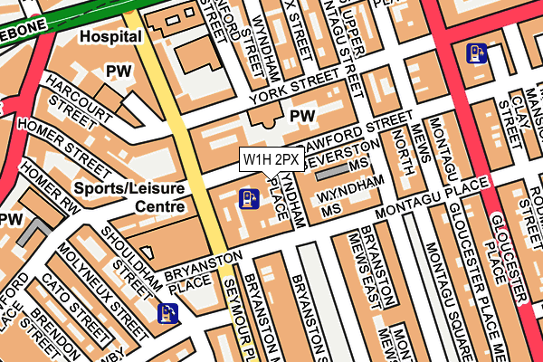 W1H 2PX map - OS OpenMap – Local (Ordnance Survey)