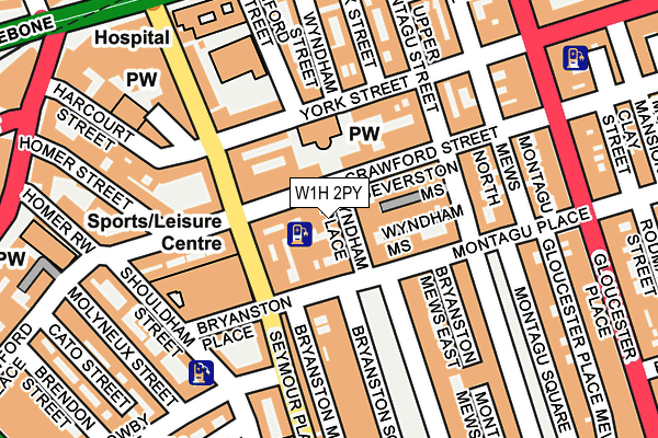 W1H 2PY map - OS OpenMap – Local (Ordnance Survey)