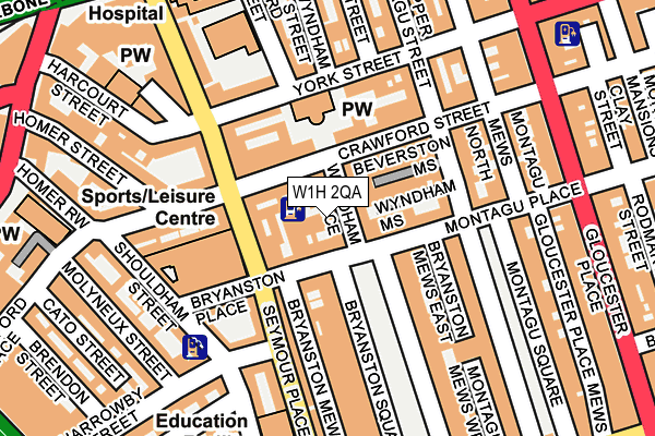 W1H 2QA map - OS OpenMap – Local (Ordnance Survey)