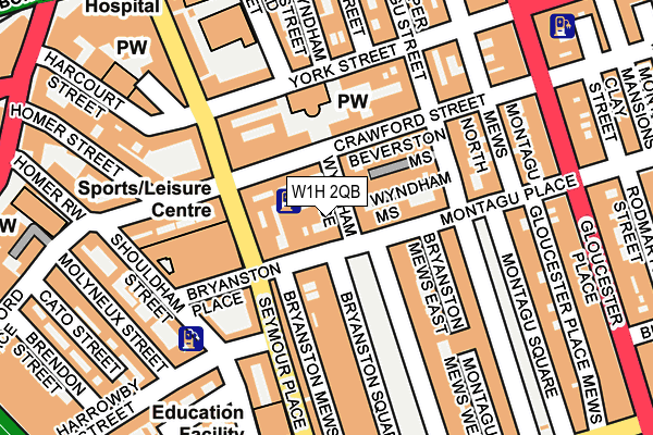 W1H 2QB map - OS OpenMap – Local (Ordnance Survey)