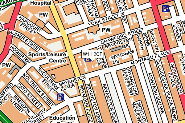 W1H 2QF map - OS OpenMap – Local (Ordnance Survey)