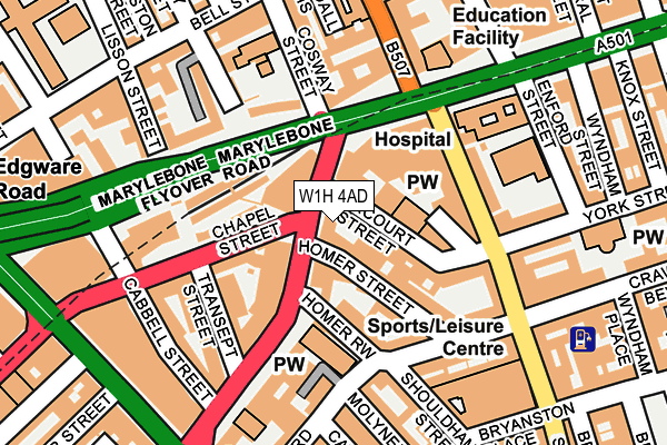 W1H 4AD map - OS OpenMap – Local (Ordnance Survey)