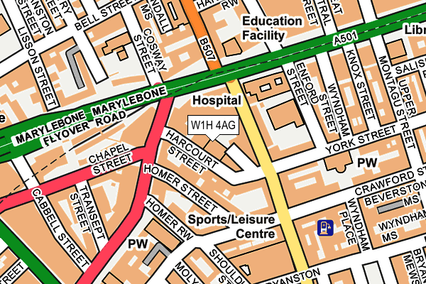 W1H 4AG map - OS OpenMap – Local (Ordnance Survey)