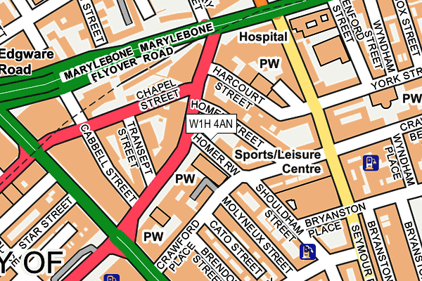 W1H 4AN map - OS OpenMap – Local (Ordnance Survey)