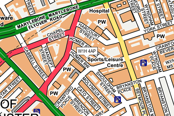 W1H 4AP map - OS OpenMap – Local (Ordnance Survey)