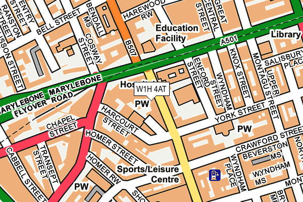 W1H 4AT map - OS OpenMap – Local (Ordnance Survey)