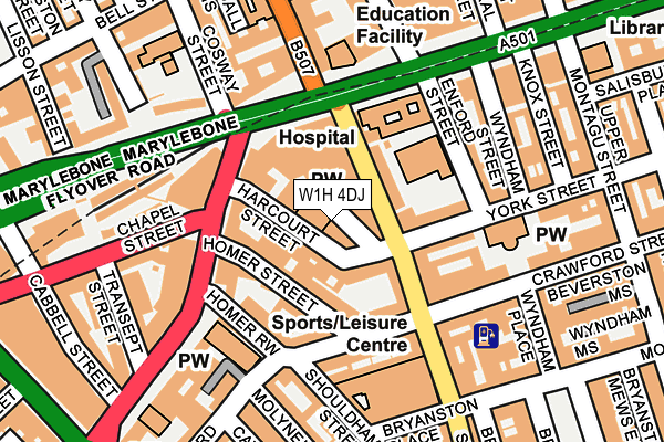 W1H 4DJ map - OS OpenMap – Local (Ordnance Survey)
