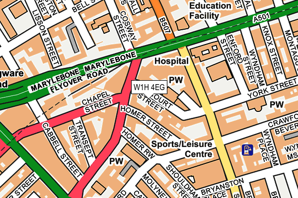 W1H 4EG map - OS OpenMap – Local (Ordnance Survey)