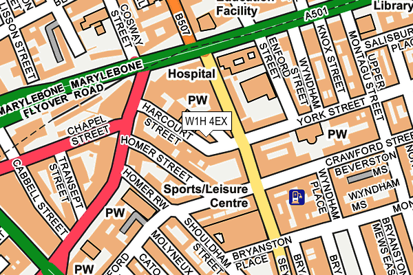 W1H 4EX map - OS OpenMap – Local (Ordnance Survey)