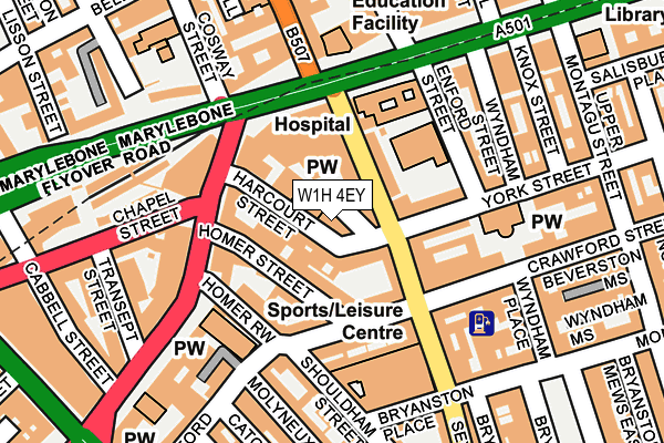 W1H 4EY map - OS OpenMap – Local (Ordnance Survey)