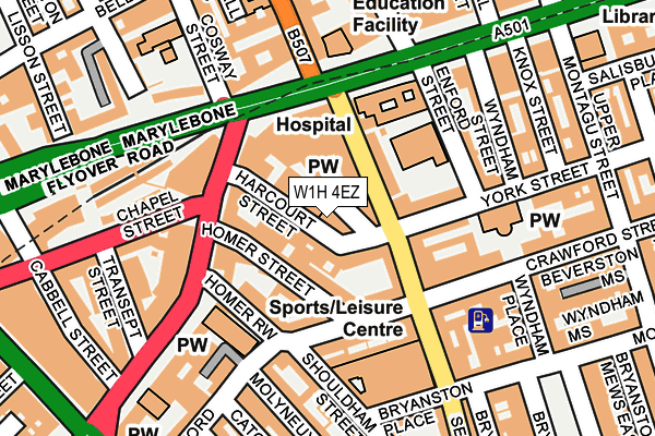 W1H 4EZ map - OS OpenMap – Local (Ordnance Survey)