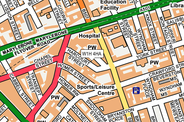 W1H 4HA map - OS OpenMap – Local (Ordnance Survey)