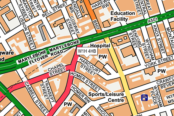 W1H 4HB map - OS OpenMap – Local (Ordnance Survey)