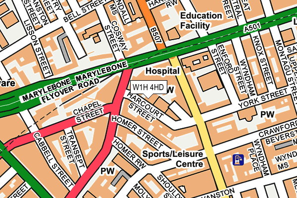 W1H 4HD map - OS OpenMap – Local (Ordnance Survey)