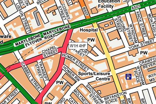 W1H 4HF map - OS OpenMap – Local (Ordnance Survey)