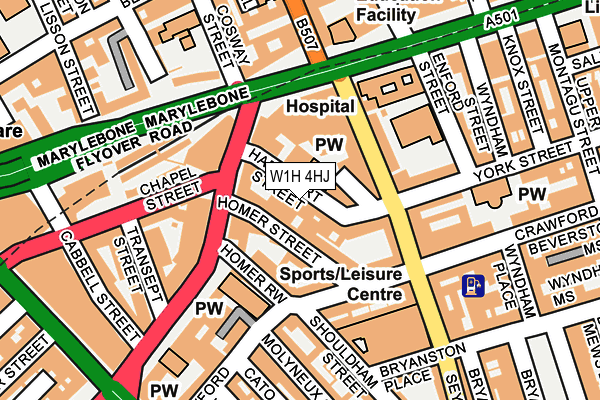 W1H 4HJ map - OS OpenMap – Local (Ordnance Survey)