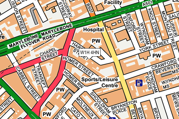 W1H 4HN map - OS OpenMap – Local (Ordnance Survey)