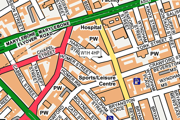 W1H 4HP map - OS OpenMap – Local (Ordnance Survey)