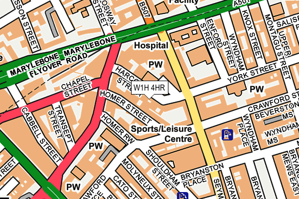 W1H 4HR map - OS OpenMap – Local (Ordnance Survey)