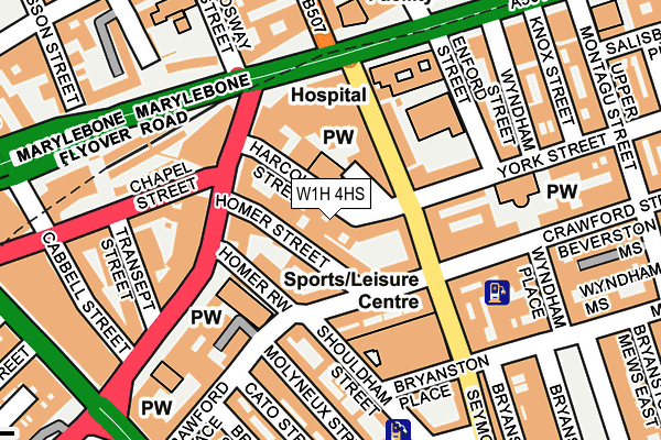 W1H 4HS map - OS OpenMap – Local (Ordnance Survey)