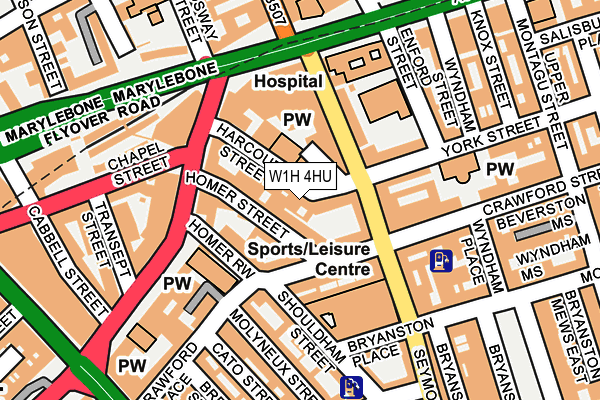 W1H 4HU map - OS OpenMap – Local (Ordnance Survey)