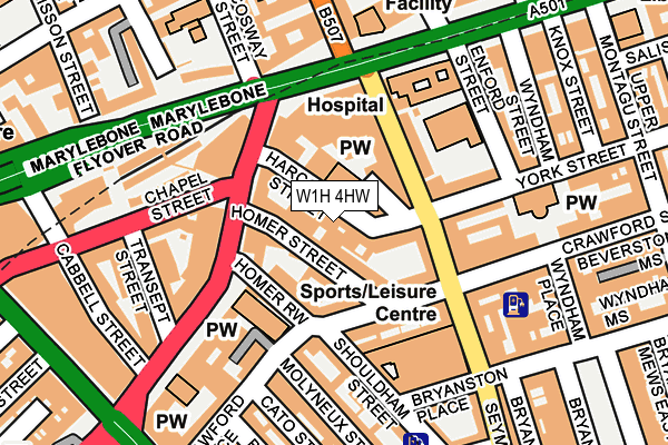 W1H 4HW map - OS OpenMap – Local (Ordnance Survey)