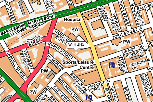 W1H 4HX map - OS OpenMap – Local (Ordnance Survey)