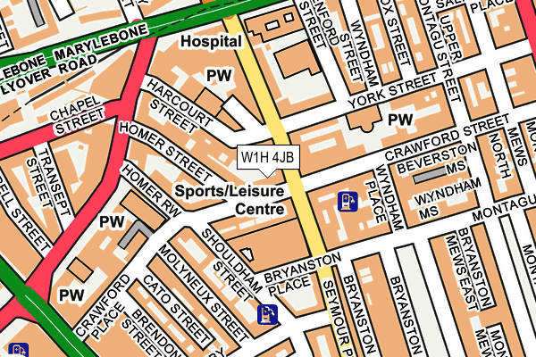 W1H 4JB map - OS OpenMap – Local (Ordnance Survey)